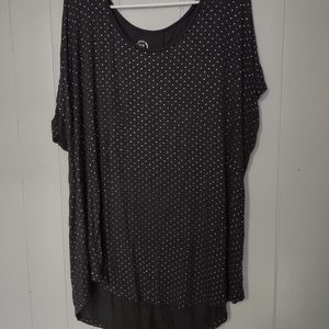 Grey top with small metal sequined dots, Maurice's, size 3